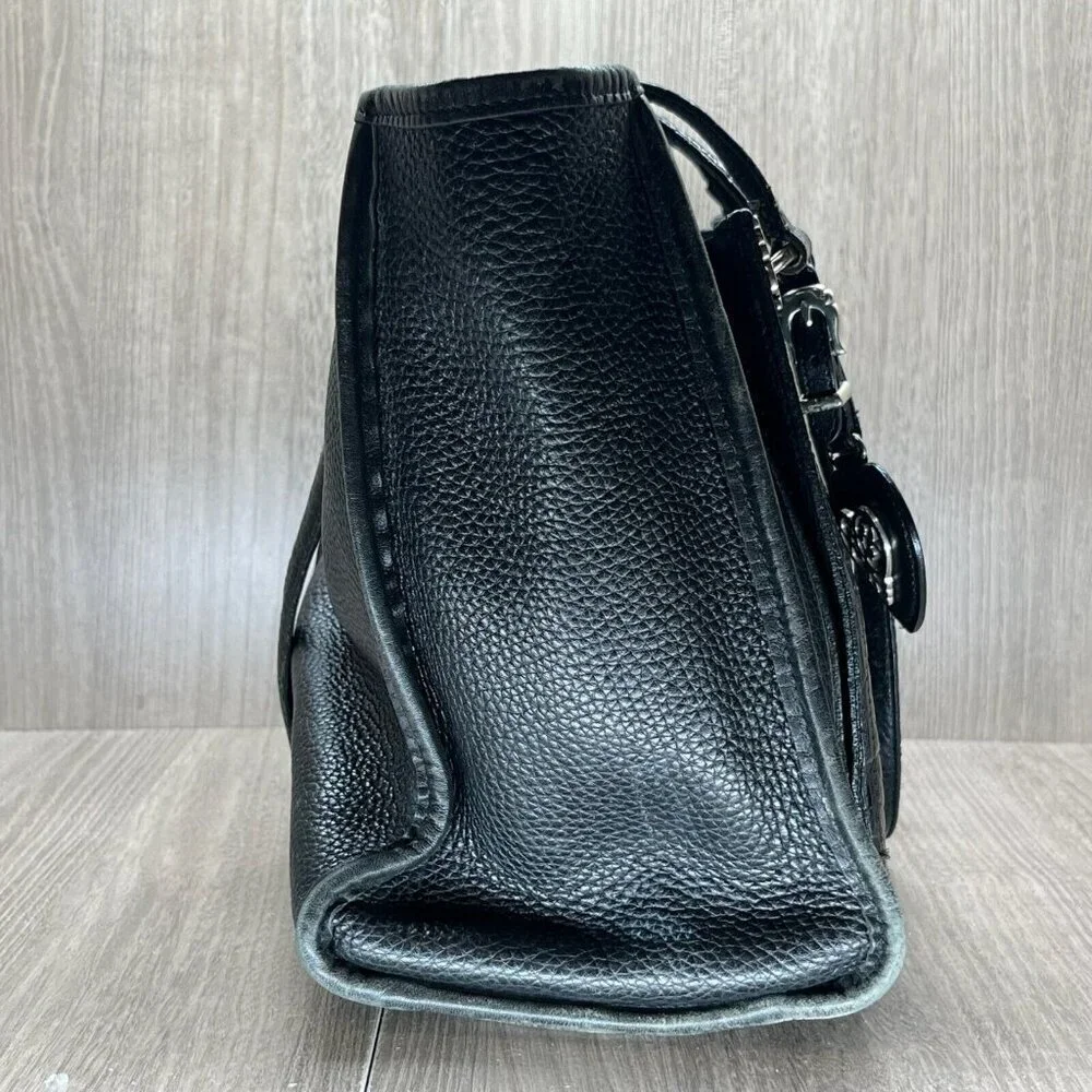 Brighton Womens Handbag Embossed Crocodile Leather Satchel Shoulder Bag Black - Picture 2 of 12